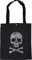 styleBREAKER Stofftasche mit Totenkopf Aufdruck, Druckknopf Verschluss, Tragetasche, Einkaufstasche, Tasche, Unisex 02012194, Farbe:Schwarz