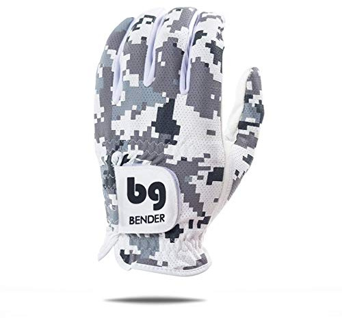 BG Bender Golf Glove | Wear On Left | (Gray Digital, Mens Large)