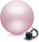 BODYMATE Gymnastikball Sitzball Trainingsball mit GRATIS E-Book inkl. Luft-Pumpe, Ball für Fitness, Yoga, Gymnastik, Core Training, für starken Rücken als Büro-Stuhl Princess-PINK 55cm