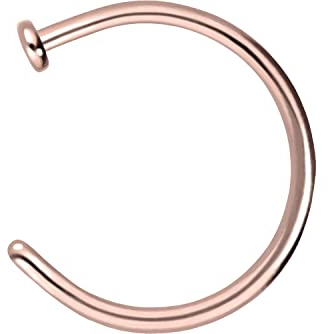PIERCINGLINE Nasenring offen Chirurgenstahl Nasenpiercing Piercing Ring Nase Roségoldfarben 0,8 x 6 mm