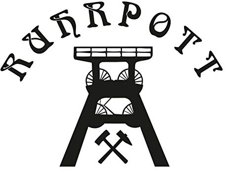 kleb-Drauf | 1 Ruhrpott | Schwarz - glänzend | Wandtattoo Wandaufkleber Wandsticker Aufkleber Sticker | Wohnzimmer Schlafzimmer Kinderzimmer Küche Bad | Deko Wände Glas Fenster Tür Fliese