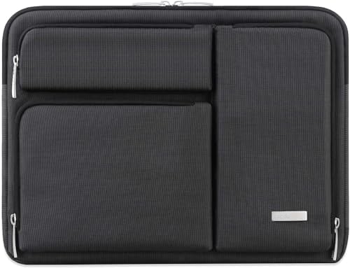 Lacdo 360° Protective Laptop Sleeve Case for 13 New MacBook Air M4 A3240 2025/M3 A3113/M2 A2681/M1 A2337, 13 New MacBook Pro M2/M1 A2338 A2251 A2289, 13 iPad Air M3 2025/iPad Pro M4 Bag, Black