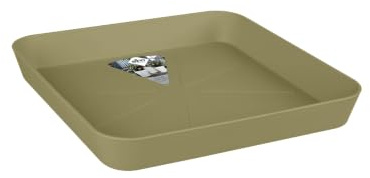 elho Loft Urban Untersetzer Rechte. 22cm - Salbeigrün | L 22.5 x B 22.5 x H 3.4 cm | für den Außenbereich