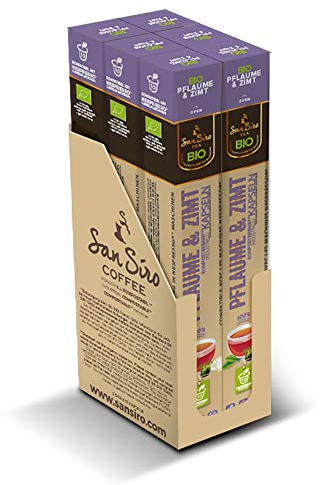 SanSiro Bio Pflaume & Zimt-Tee - CO2 neutral produziert - nachhaltig und umweltfreundlich - 60 Kapseln