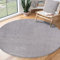 the carpet Relax Moderner Flauschiger Kurzflor Teppich, Anti-Rutsch Unterseite, Waschbar bis 30 Grad, Super Soft, Felloptik, Grau, 200 x 200 cm Rund