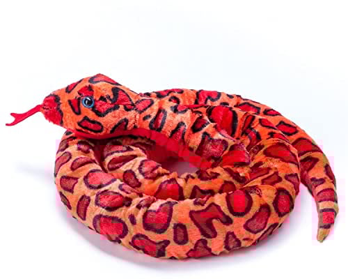 hochwertige Plüschtier Schlange I Kuscheltier I Zugluftstopper I 250 cm in 4 Farben (Rot)