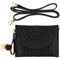 Frienda Stroh Schultertasche Stroh Clutch Stroh Crossbody Tasche Casual Strand Stroh Handgefertigte Tasche für Frauen Umschlag Geldbörse Geldbörse, Schwarz