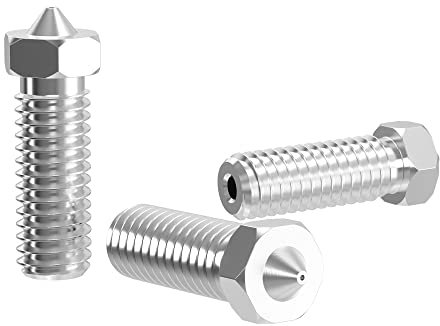 Lufix Volcano Nozzle Edelstahl 0.2 bis 1.0mm für 1.75mm 3D Drucker Filament 3 Stück Düse Volcano Hotend und Extruder Ersatzteile Premium 3D Drucker Zubehör 0.6mm