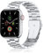 QAZNZ Metall Kompatibel mit Apple Watch Armband 40mm 41mm 38mm 42mm(Series 10), Damen Herren Edelstahl iWatch Bands für Apple Watch Ultra 2/Ultra SE,iwatch Series 10 9 8 7 6 5 4 3 2 1(Silber)