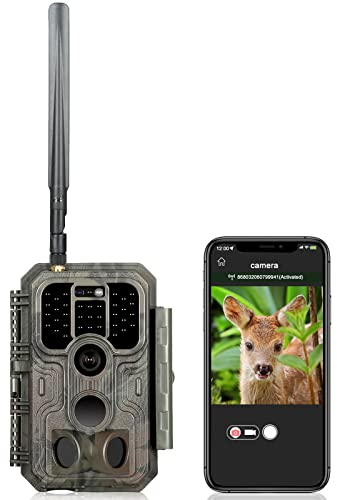 Folgtek Cellular 4G LTE Cámara de Caza 32MP 1296P con Tarjeta SIM y Tarjeta SD de 32GB Visión Nocturna, Detección de Movimiento 120° Gran Angular IP66 Impermeable Cámara Fototrampeo para la Fauna
