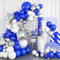 GREMAG Blaues und weißes Ballongirlanden-Set, 102 STÜCKE Royal Blue Silver Balloon Arch Kit, mit silbernem Konfetti-Ballon-Laserstern-Folienballon, für Babyparty-Geburtstags-Themenparty-Hintergrund