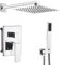 annazom Regendusche Duschsystem Set mit 10 Zoll großer Duschkopf Hochdruck 2 Funktion Einbaubrause Armatur Chrom Oberfläche für Badezimmer Umbau Chrom
