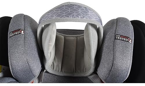 Cangaroo Kindersitz-Kopfstütze Shelter ergonomisch Kopfschutz für Auto Kopfgurt, Farben:hellgrau