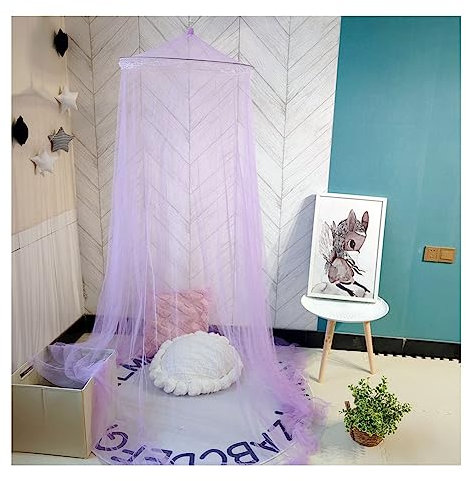 Yurosiay Universal Kuppel Moskitonetz Prinzessin Moskitonetz Dome Moskitonetz Zum Aufhängen Moskitonetz Reisen Einfache Installation Mückennetz Bett für Doppelbett Einzelbett Lila