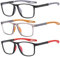 ZXYOO Occhiali da lettura da uomo 3 paia Stile sportivo Comodi e flessibili Lettori di blocco della luce blu per uomo +1.50