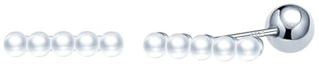 CONILOK Perlen Ohrringe Silber 925 Stecker Ohrstecker Ohrhänger Silber Damen Schmuck Ohrring Kleine Geschenke für Frauen Mädchen Beste Freundin Mutter Geburtstag Hochzeit Weihnachtstag Valentinstag