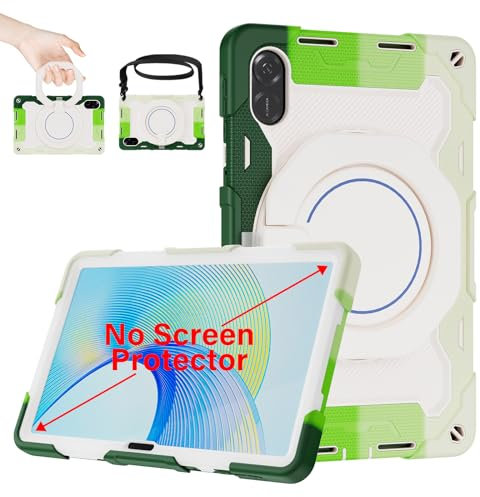 ROISKIN Honor Pad X9 11.5 inch 2023 Case: Heavy Duty Rugged Cover for Tablet Honor Pad X8 Pro with Pen Holder & Rotating Kickstand & Shoulder Strap, Green