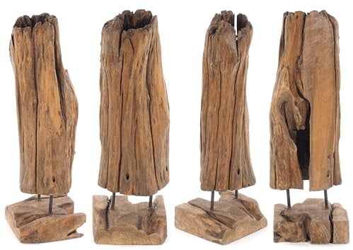 TREIBHOLZ SKULPTUR | 80cm, Teakholz | Wurzel Deko Figur, Wurzelholz Statue, Teak Holz Unikat Aufsteller, Holz Skulptur naturgewachsen