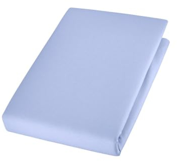 Cotonea Bio Spannbettlaken Edel-Linon Farbe Hellblau-I011 Größe 60x120 cm