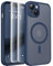 CAPRARO Magnetische für iPhone 14 Hülle,[Kompatibel mit MagSafe] [Vollständiger Schutz der Kamera] Stoßfester Schutz Schlank Durchscheinende Matte iPhone 14 Hülle,Marineblau