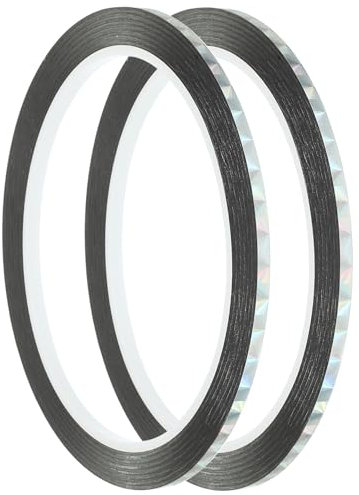 PATIKIL Ruban Prisme 0,12 Inch x 55 Yards, Paquet de 2 Autocollants Réfléchissants Métallisés Holographiques pour Bricolage, Artisanat, Emballage, Décoration Murale, Ton Argenté