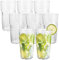 FWEEK 8PCS Stackable Plastic Tumbler Cups, 500ML Drinking Glasses Water Glasses, Clear Plastic Cups, Reusable Acrylic Tumblers, Unbreakable Glasses for Party