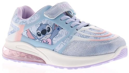 Stitch - Scarpe da ginnastica da bambina, con luci lampeggianti, Lilla, 30 EU