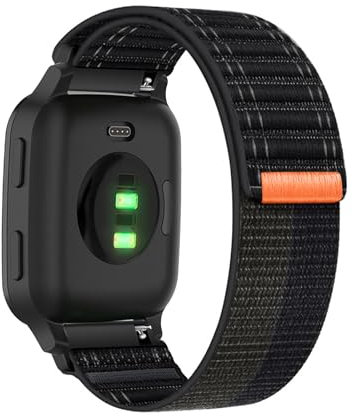 Nylon Armbänder für Garmin Venu Sq 2/ Venu Sq 2 Music Armband, Elastisches Stoff Atmungsaktiv Verstellbares Sportarmband für Herren Damen Loop Ersatzarmband mit Garmin Venu Sq 2 Uhrenarmband (E,20mm)