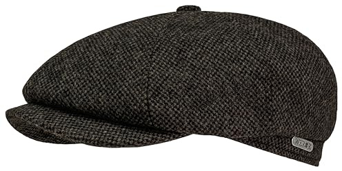 WEROR Schiebermütze Herren Schirmmütze Herrenmütze Newsboy Flat Cap Mütze | Klassisch, Retro, Newsboy, Gatsby, Bakerboy Cap, 8-Panel, Metalllogo, gefüttert mit Steppfutter für Herbst und Winter
