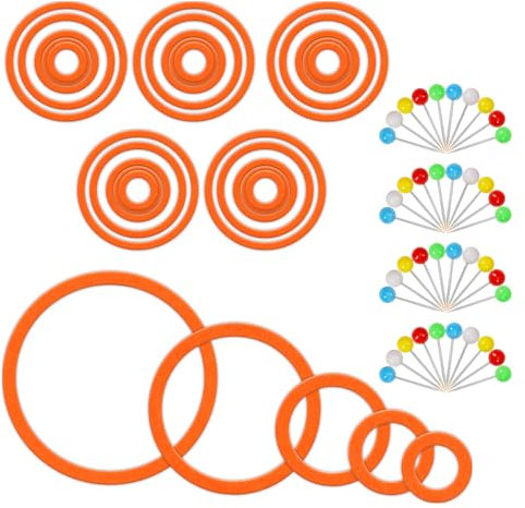 CHCAES 25 Stück Dart Übungsringe 40 Stück Pins Gefühlt Dart Trainingsringe Zubehör Steeldart Stecknadeln Pinnadeln für Anfänger Üben Das Training Orange Farbe