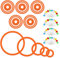 CHCAES 25 Stück Dart Übungsringe 40 Stück Pins Gefühlt Dart Trainingsringe Zubehör Steeldart Stecknadeln Pinnadeln für Anfänger Üben Das Training Orange Farbe