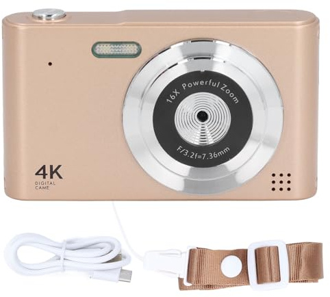 Vintage 4K 48MP HD Digitalkamera 2,4 Tum 16X Zoom Non Shake för Fotografering Videoinspelning Resor (Guld)