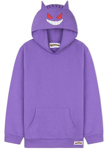 Pokémon Sweat à Capuche Garçon Ado, Pull Manga avec Poche Kangourou et Capuche, Pikachu Gengar Charizard Eevee, Cadeau Anime