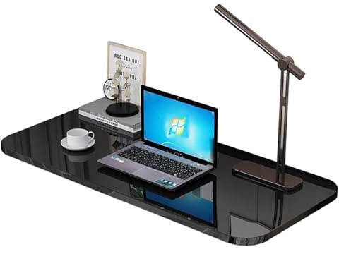 Schwebender klappbarer Laptop-Schreibtisch zur Wandmontage, platzsparend, 50 x 40 cm, Schwarz