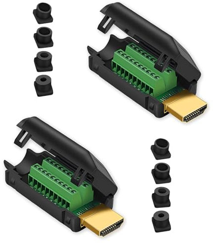 Willwewon 2PCS HDMI-schweißfreier Stecker-Adapter mit Kunststoffgehäuse für Audio-Video-Übertragung