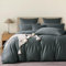 YASMENG Housse de Couette Satin de Coton 240x260 Gris 100% Coton Satin Parure de Lit Doux Soyeux Respirant Lyocell Soie Linge de Lit 2 Personne avec Fermeture Éclair et Taies d'oreiller 65x65 cm