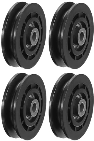 PATIKIL Universal Bearing Pulley Wheel 75mm/3, 4 Pcs Nylon Bearing Pulley Wheel Lifting Bearing Wheel Replace for Gym Equipment Part Cable Machine