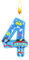 Paw Dog Kerzen Nummer 4, Paw Dog Kerzen Geburtstag, Kuchen Deko Kerzen, 4th Geburtstagskerzen, Geburtstag Dekoration, Cake Topper, Jungen und Mädchen, Jubiläum, Partyzubehör, Hochzeitsfeier