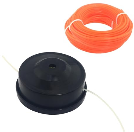 SUKITMISO M10x1,25 Links Fadenkopf mit Tippautomatik Rasentrimmer Kopf Mähkopf Doppelfadenkopf für Rasentrimmer Freischneider Motorsense Benzin Ersatzfadenspule Multifunktionswerkzeug