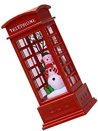 Mipcase Weihnachts Led Telefonzellenlampe Aus Wetterfestem Material Vintage Nachtlicht Für Heimdekoration Festliche Tischbeleuchtung