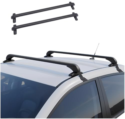 Barres de toit universelles pour voiture, 100 cm, aluminium, capacité de charge statique 75 kg, barre portable universelle pour la plupart des voitures à 4 ou 5 portes uniquement
