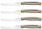 Sicignano | Coltello da Tavola in Acciaio Inox 10,7cm con Manico Colorato in PP, Lavabile in Lavastoviglie, Taglio Preciso per Uso Alimentare (Tortora, 4 pezzi)