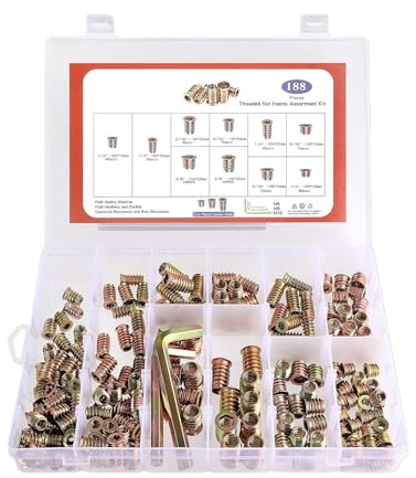 Juego de tornillos Allen, surtido de tuercas para muebles de madera, juego de fijación con llave hexagonal para madera de pino contrachapada aglomerado