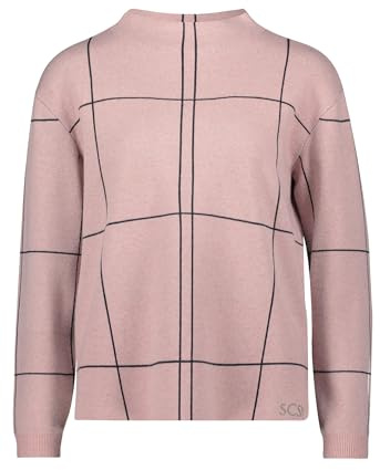 Betty Barclay Damen Strickpullover kariert 42, Patch Rosé/Grey