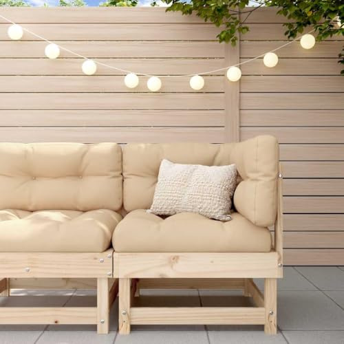 Qnhdfrt Ecksofa aus massivem Kiefernholz mit Kissen, Outdoor Sofa für Garten, Balkon oder Terrasse, Robustes Design mit hohem Sitzkomfort, modular erweiterbar