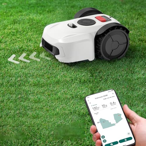 JMOUZHG Perimeter Wire Frees Robot Lawn Mower Cuts Small Lawns 2000㎡ with Optical Navigation,Low Noise and No Go Function