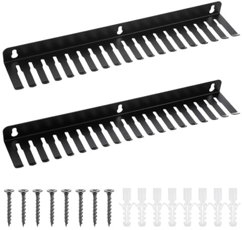 Buhdjfnke 2 Pezzi Ganci per Cavi Montabili A Parete, Portacavi con 19 Slot per Cavi, Organizer per Cavi Musicali, Organizer per Cavi Sospeso
