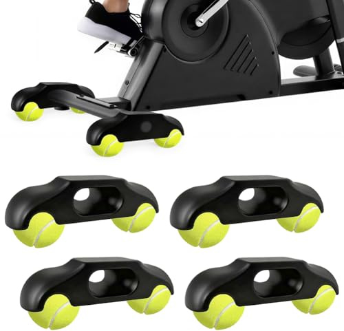 CEWROM Rocker Plate Feet, Indoor Cycling Tennisbälle Fußadapter, Fahrradtrainer Zubehör Tennisballfüße, Tennisbälle Fußadapter für Wahoo Kickr Core, Mit 8 Tennisbällen