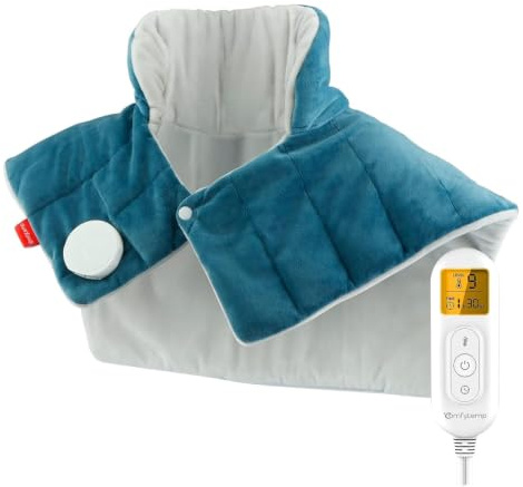 Comfytemp Heizkissen für Nacken Schulter mit 9 Wärmestufen Nackenwärmer | 1 kg Voll gewichtetes Wärmekissen 0,5-2h Abschaltautomatik Elektrisches Schulterwärmer Geschenke für Mütter Frauen Mama Papa
