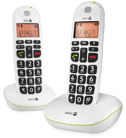 Doro PhoneEasy 100 Watt Duo cordless, colore: Bianco
